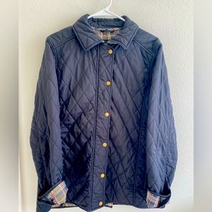 LL Bean Quilted Riding Jacket- Black- Size M